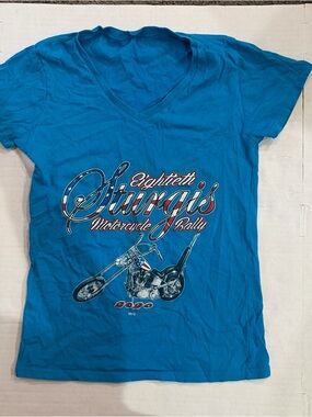 Sturgis Motorcycle Rally Women's V-Neck Tee - Blue